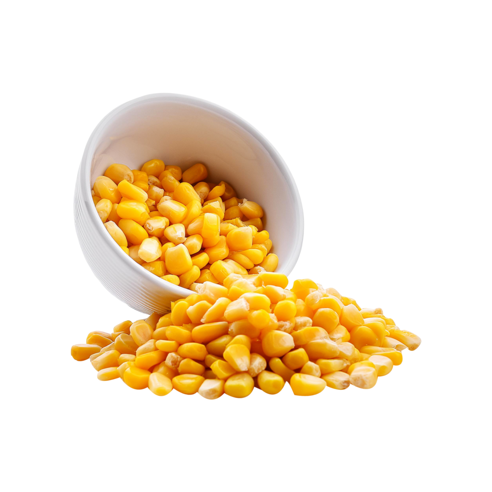 corn-seeds-fall-from-white-bowl-on-transparent-background-free-png